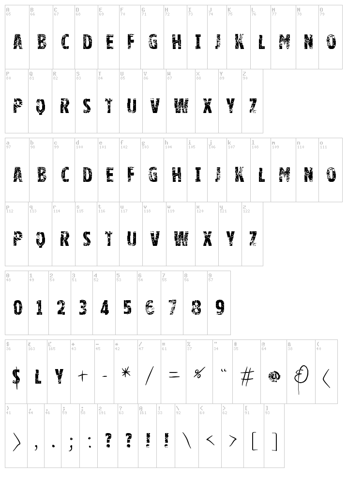 Vtks Good Luck for You font map